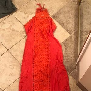 Halter Neck Maxi Dress w/ Open Sides